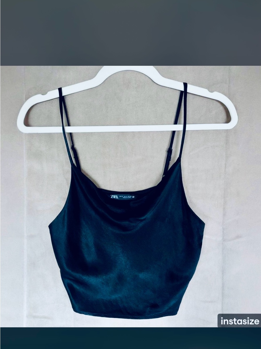 Zara Black Satin Cowl Cami